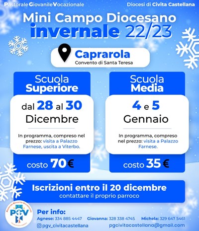 campi invernali pastorale giovanile